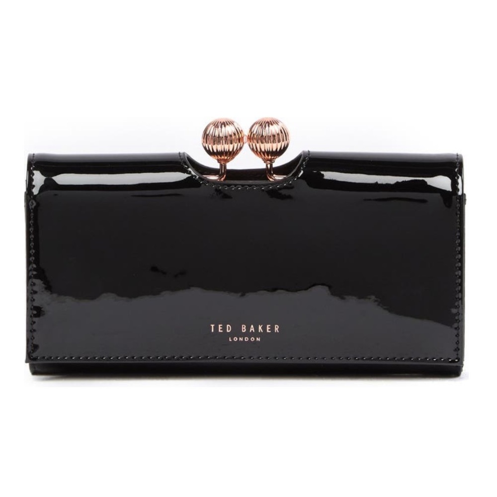 NWT TED BAKER BLACK PATENT BOBBLE WALLET